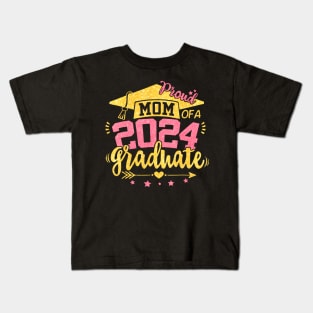 Mom Of A 2024 Graduate Senior 24 College Proud Mother Mama Kids T-Shirt